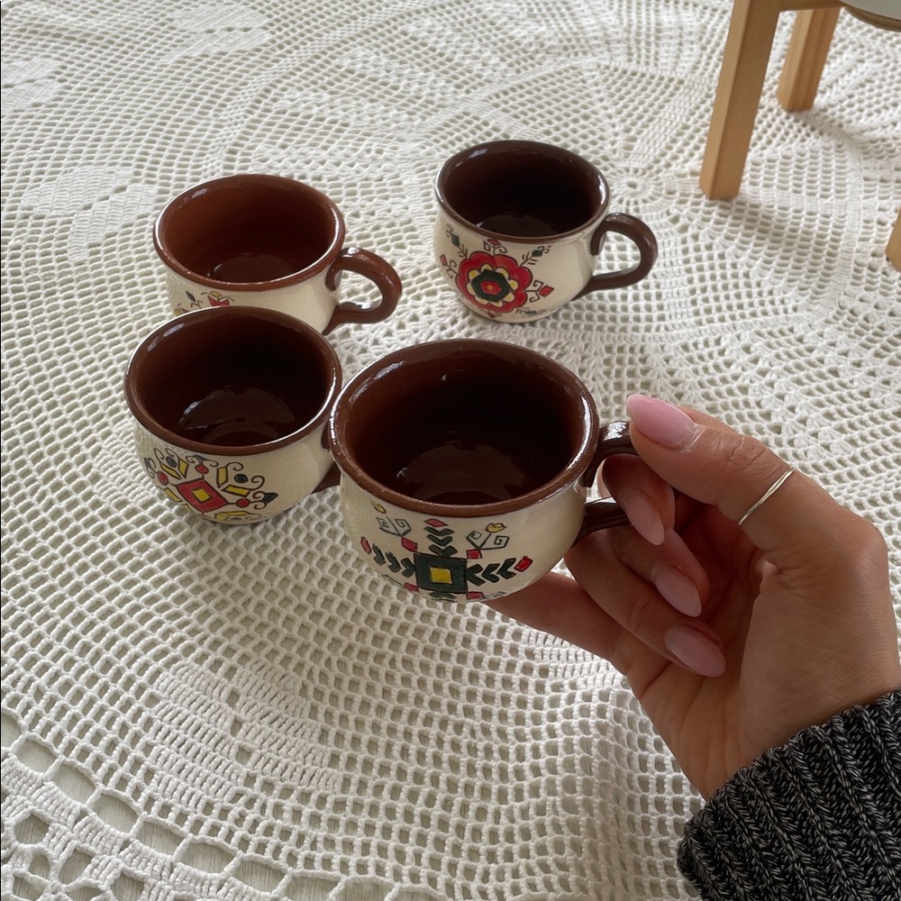 New Handcrafted Ceramic espresso Set - Multicolor